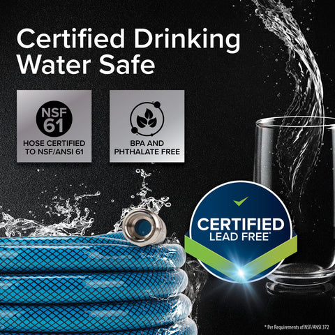 Camco | Manguera de agua potable premium TastePURE con 2 resortes | 22823 | Agua dulce | 3 m