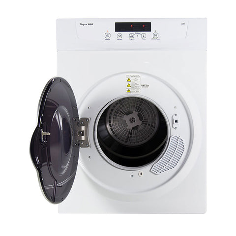 Pinnacle | Secadora compacta estándar | 18-860 | Blanca con detalles plateados | 3.5 pies cúbicos