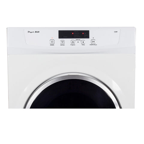 Pinnacle | Secadora compacta estándar | 18-860 | Blanca con detalles plateados | 3.5 pies cúbicos