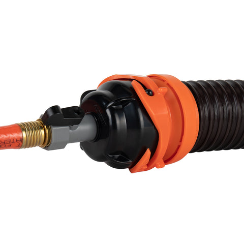 Manguera de limpieza Camco RhinoFlex con tapa de enjuague 22999 10 pies
