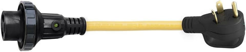 Marinco | Cable adaptador desconectable de 30 A macho a 30 A hembra | 3030PA-B | 3,6 m | Con asa