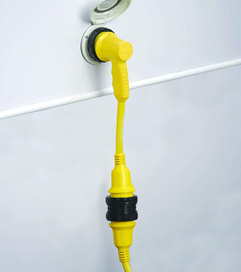 Marinco | Adaptador de ángulo recto | 1RPC50RV | 50 A | 125 V/250 V | Enchufe macho