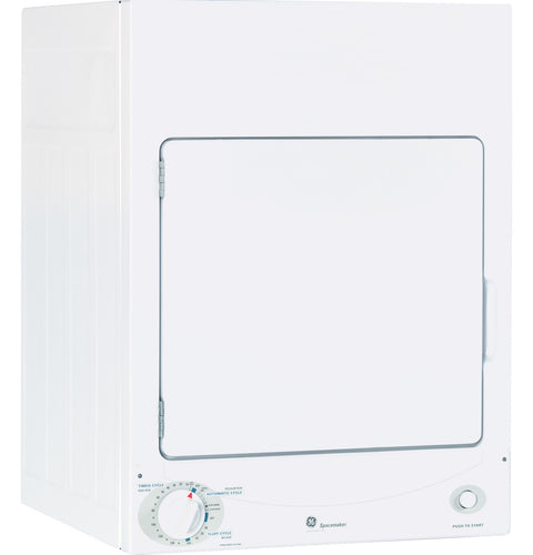 Electrodomésticos GE | Secadora eléctrica estacionaria Spacemaker | DSKS333ECWW | 120 V | 3,6 pies cúbicos