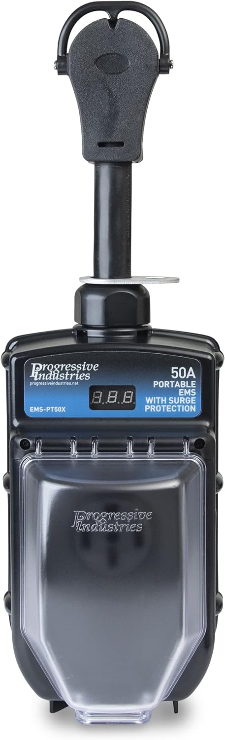 Progressive Industries | Portable RV EMS Surge Protector | EMS-PT50X | 50 Amp