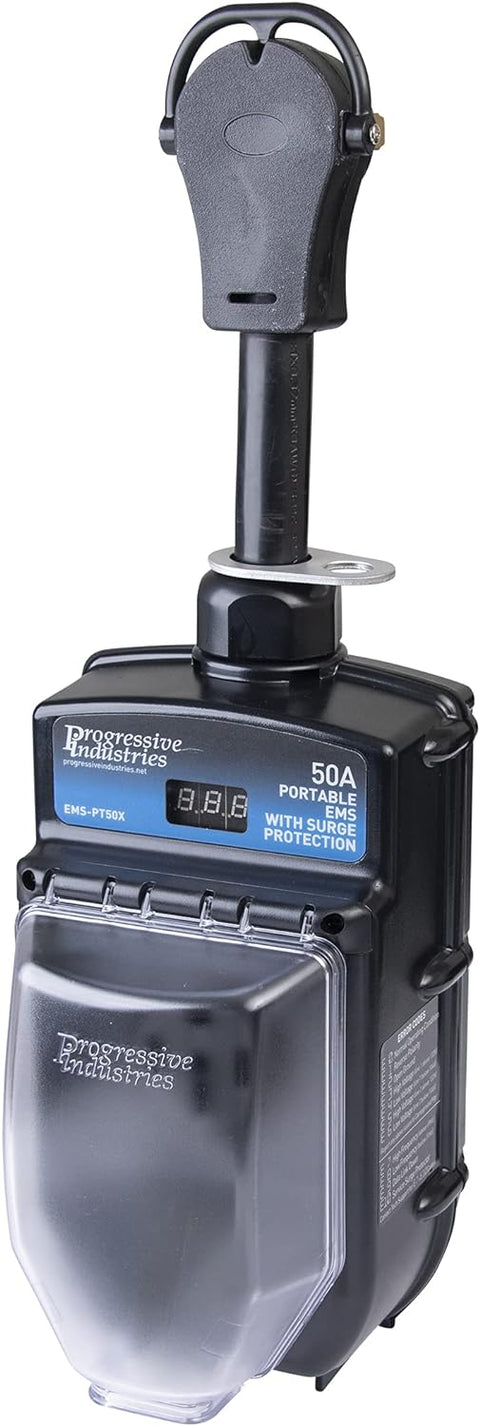 Progressive Industries | Portable RV EMS Surge Protector | EMS-PT50X | 50 Amp