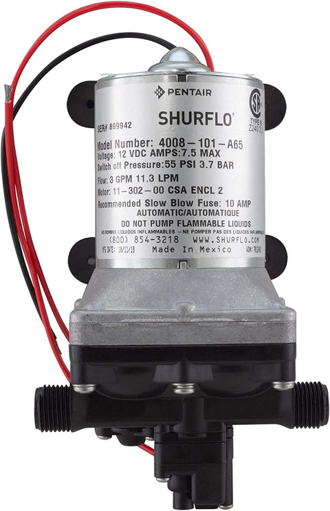 Shurflo | Bomba de agua dulce Shurflo Revolution de 12 voltios para vehículos recreativos | 4008-101-A65 | 3.0 GPM