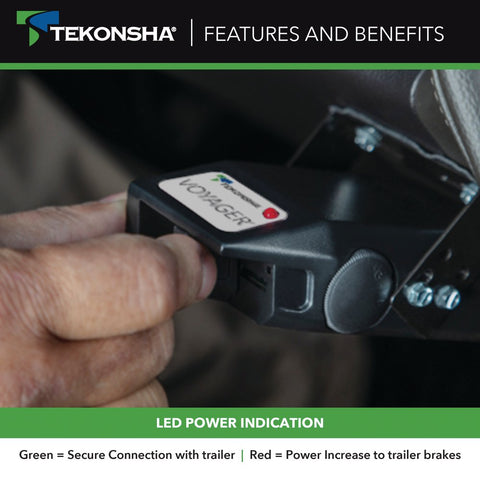 Tekonsha | Controlador de freno proporcional Voyager® | 9030 | para remolques de 1 a 4 ejes | Negro
