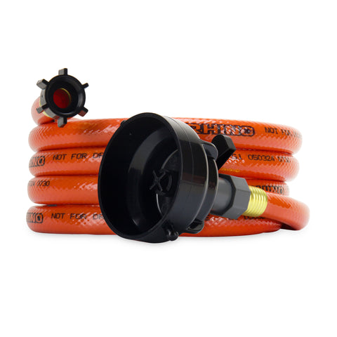 Manguera de limpieza Camco RhinoFlex con tapa de enjuague 22999 10 pies