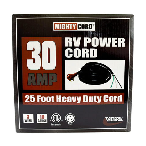 Valterra | Cable de alimentación para autocaravanas | Cable desnudo de 30 amperios | A10-3025END | 25'