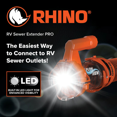 Camco | Extensor de alcantarillado Rhino Pro | 39570 | Linterna integrada | Mango dinamométrico | Extensión de 5"