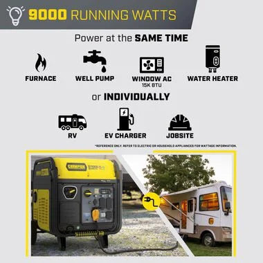 Champion | Electric Start Dual Fuel Inverter Generator | 201417 | With CO Shield | 11,000W