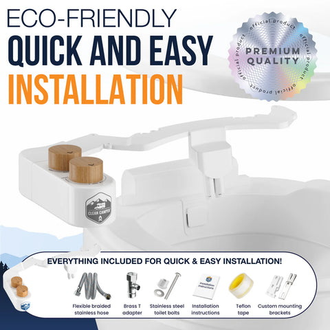 Clean Camper | Custom RV Bidet for Thetford V, VI & SeaFlo RV Toilets | CC-THETFORD-VI-BIDET | White