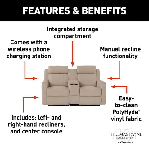 Lippert | Thomas Payne Heritage Theater Seating Set | 2020134970-2020134971-2020134972 | 65" | Altoona