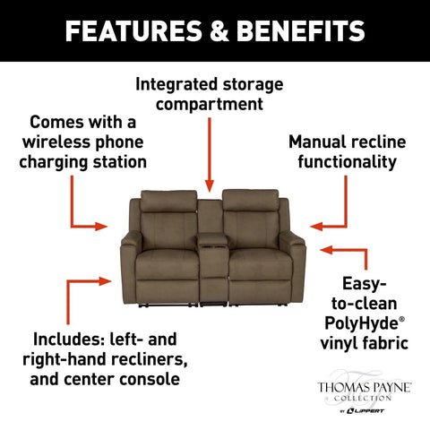 Lippert | Thomas Payne Heritage Theater Seating Set | 2020129285-2020129286-2020129291 | 65" | Grummond