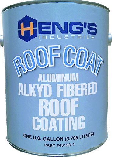 Hengs | Alkyd Fibered Roof Coating for Metal / Fiberglass Roofs | 43128-4 | 1 Gallon | Silver| Covers 80' - 100'
