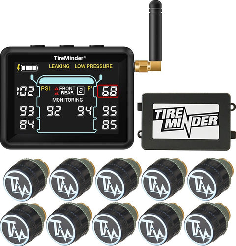 Valterra | Sistema de monitoreo de presión de neumáticos para vehículos recreativos TireMinder i10 | TM22143 | con 10 transmisores
