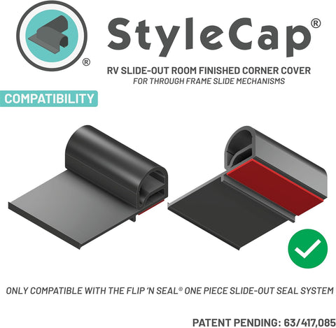 Jaeger | Flip'N Seal Slide Out Seal - Style Caps | 34773 | 02006546 | For Through Frame Slides | 1 Left Hand / 1 Right Hand | Black