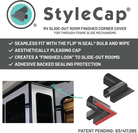 Jaeger | Flip'N Seal Slide Out Seal - Style Caps | 34773 | 02006546 | For Through Frame Slides | 1 Left Hand / 1 Right Hand | Black
