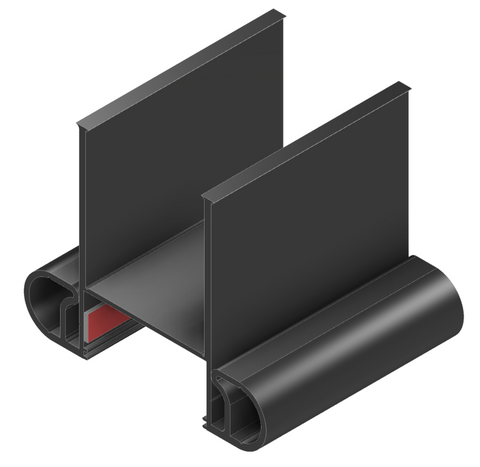 Jaeger | Sello deslizable Flip'N Seal - Tapas de pared | 35063 | 04002894 | Tapa de pared de 2" | Limpiaparabrisas de 2" | Bombilla doble de 0,91" | Longitud de 20' | Negro
