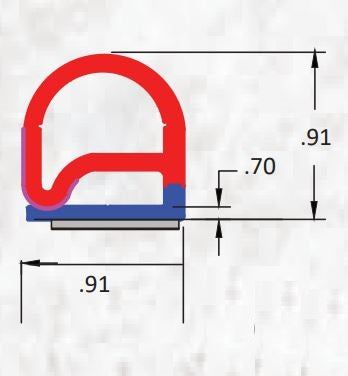 Jaeger | Flip'N Seal Slide Out Seal | 35062 | 04002892 | Single Bulb | 0.91 Wide | 0.91" Bulb Height | 40' Length | Black