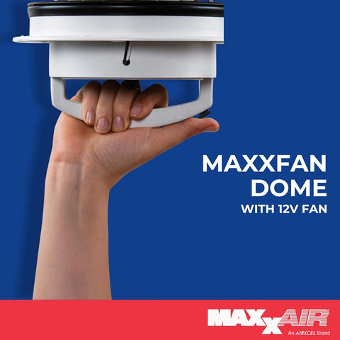 MaxxAir | Maxxfan Dome | 00-03812W | 12v | Manual Lift | 6" | White