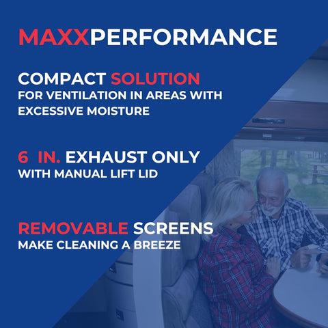 MaxxAir | Maxxfan Dome | 00-03812W | 12v | Manual Lift | 6" | White