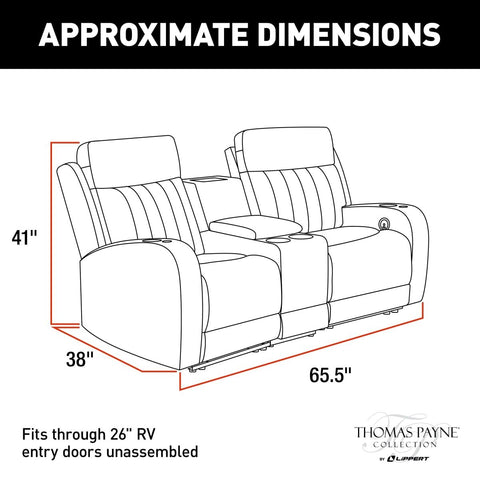 Lippert | Thomas Payne Seismic Theater Seating Set | 2020129316-2020129321-2020129322 | 67" | Millbrae