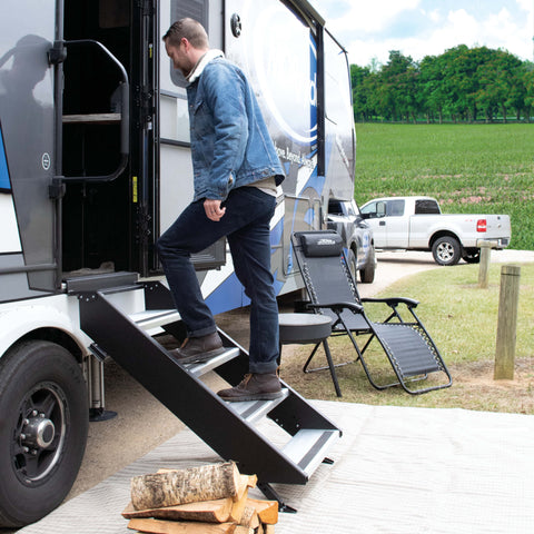 MORryde | Escalera plegable MorRyde de 30" para RV, 4 escalones | STP-213 | Reemplaza STP-4-30-03H