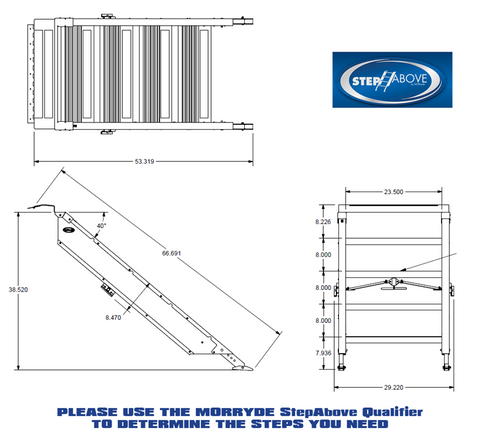 MORryde | Escalera plegable MorRyde de 30" para RV, 4 escalones | STP-213 | Reemplaza STP-4-30-03H