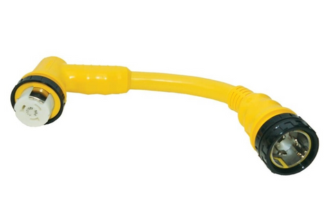 Marinco | Adaptador de ángulo recto | 1RPC50RV | 50 A | 125 V/250 V | Enchufe macho