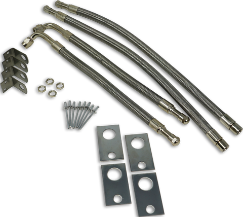 TireMinder | Braided Steel Valve Extender Kit | TM22310VP | for Dually Wheels | Hub Mounted | 16-19.5" | 4 Pack
