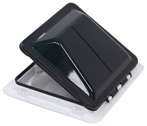 Línea de ventilación | Ventilación de techo eléctrica completa - Tapa y ventilador eléctricos | V2119-603-00 | 35,56 cm x 35,56 cm | Humo | 12 V CC