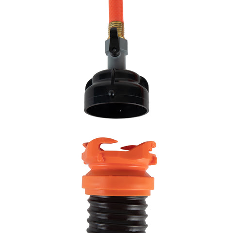 Manguera de limpieza Camco RhinoFlex con tapa de enjuague 22999 10 pies