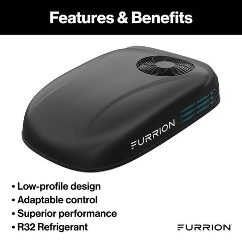 Furrion | Chill® HE Low-Profile RV Air Conditioner | 2024044600 | 15,000 BTU | Heat Pump | Black | R32