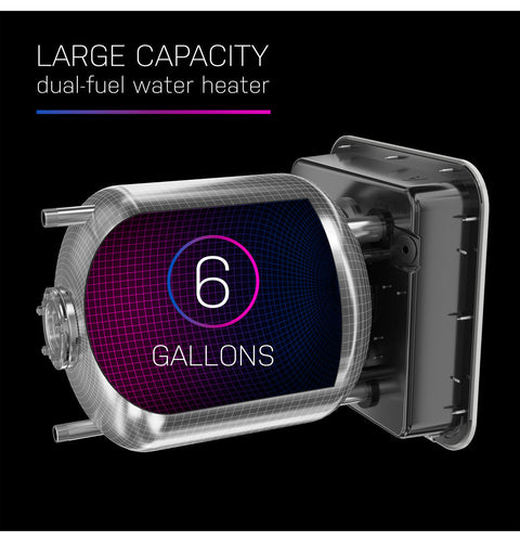 Electrodomésticos GE | Calentador de agua para autocaravanas | PR06DSATBA | 6 galones | Gas/eléctrico