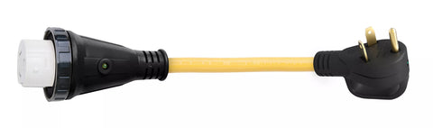 Marinco | Cable adaptador desconectable (macho de 30 A - hembra de 50 A) | 3050PA-B | 3,6 m | Con asa