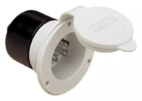 Marinco | 15A 125V RV Inlet | 150BBIW.RV | White