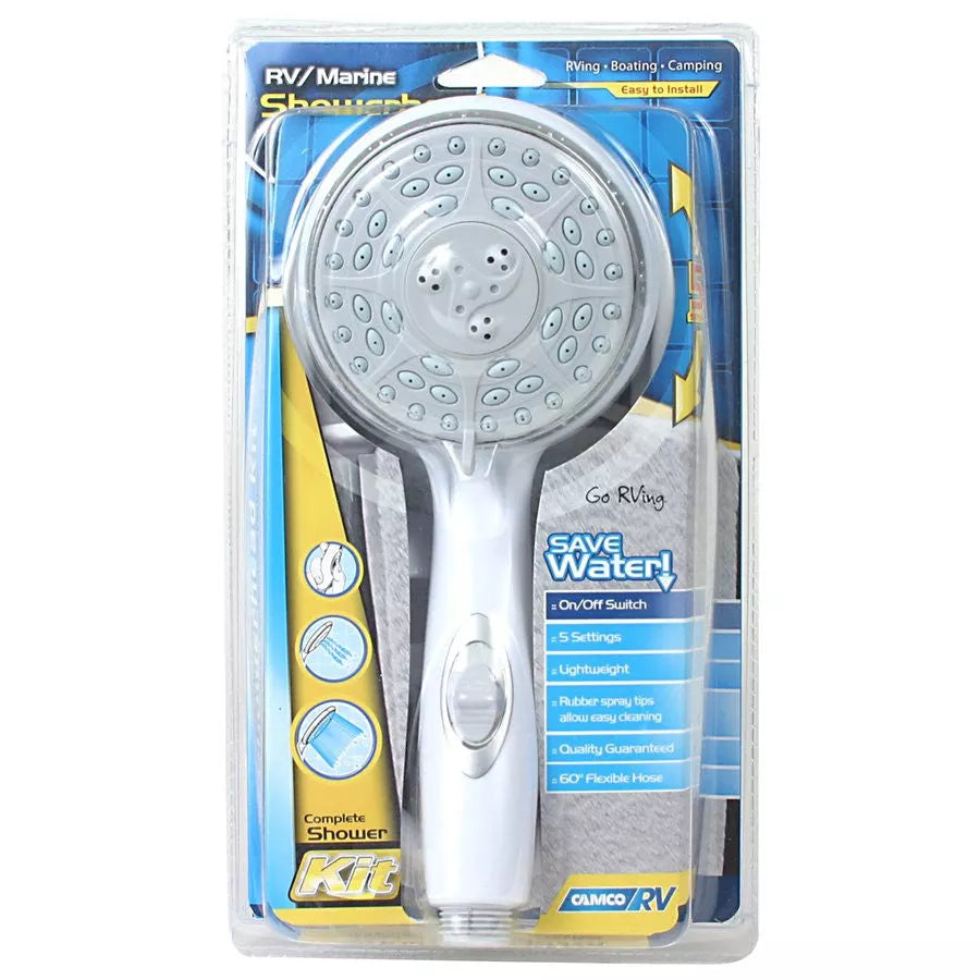 Camco Shower Head Kit with On/Off Switch 43714 White United RV