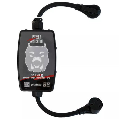 Hughes Auto | 50 Amp Bluetooth Surge Protector | PWD50-EPO | With Auto Shutoff | Portable