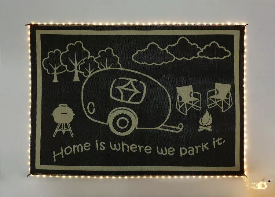 Stylish Camping RV Home Mat with Lights LRVH8117 8' x 11' Brow