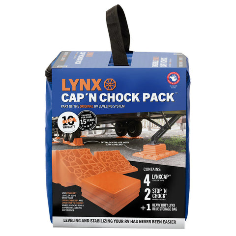 Tri-Lynx | Lynx Cap 'N Chock Pack | 00071 | 4 Lynx Levelers | 2 Wheel Chocks