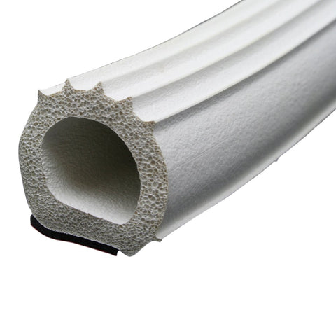 AP Products | Ribbed D Seal with Tape Foam D Seal with Hats 1" x 1" x 50' | 018-1097 | 50' Roll