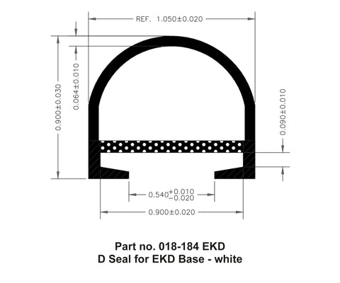 AP Products | D Seal for EKD Base 1" x 15/16" x 35' | 018-184-EKD | 35' Roll | White