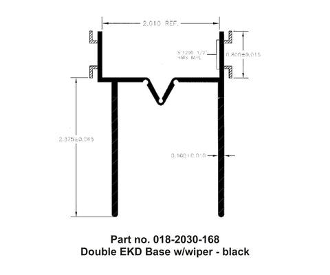 AP Products | Double EKD Base with 2-3/8" Wiper 2" x 3-3/16" x 14' | 018-2030-168 | 14' Roll | Black