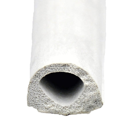 AP Products | Non Ribbed D Seal with Tape PSA 1/2" x 3/8" x 50' | 018-204 | 50' Roll | White