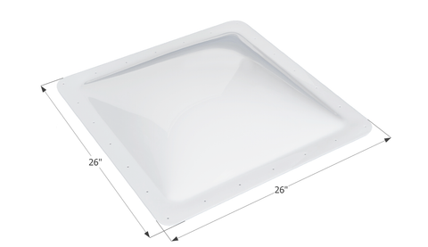 Icon Direct | White Skylight 22 x 22 | 01857 | 4 Inch Bubble | SL2222W