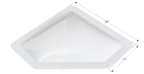 Icon Direct | White Neo-Angle Skylight 20 x 8 | 01865 | 4 Inch Bubble | NSL208W