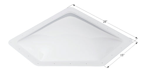 Icon Direct | White Neo-Angle Skylight 24 x 12 | 01867 | 4 Inch Bubble | NSL2412W