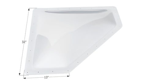 Icon Direct | White Neo-Angle Skylight 28 x 10 | 01869 | 4 Inch Bubble | NSL2810W