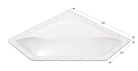 Icon Direct | Clear Neo-Angle Skylight 30 x 13 | 01870 | 4 Inch Bubble | NSL3013C